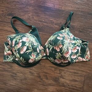 Cacique Dark Green Floral T-Shirt Bra